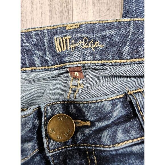 Kut From The Kloth Womens Size 4 Whiskered Skinny Denim Blue Jeans - Picture 4 of 11